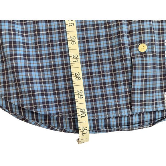 Peter Millar L Long Sleeve Button Down Plaid Blue - Picture 4 of 6